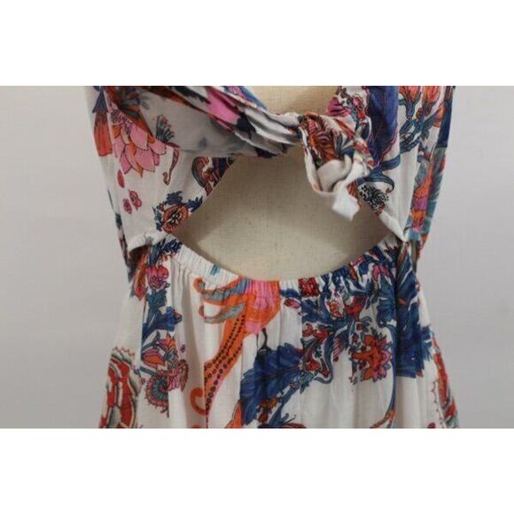 BANJANAN Sz XXL 2xl Floral Maxi Dress Cutout Tie Front Sagitta NWT - Picture 7 of 10